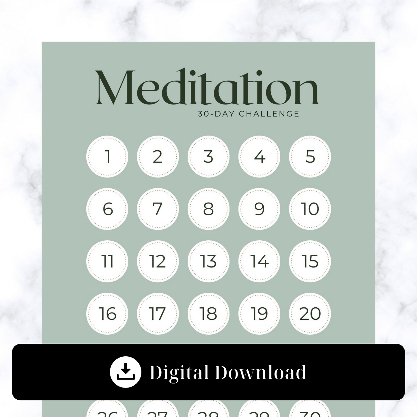 30 Day Meditation Challenge Digital Download