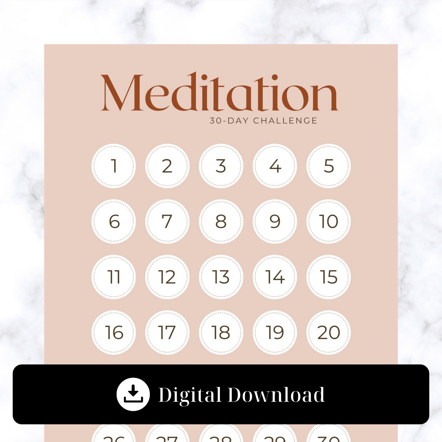 30 Day Meditation Challenge Digital Download