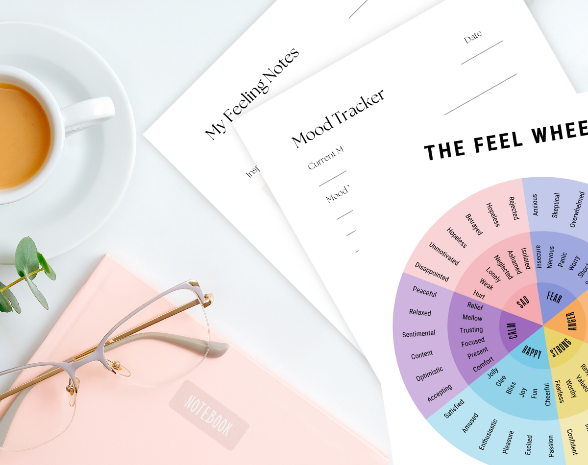 Feelings Wheel & Worksheet Digital Download