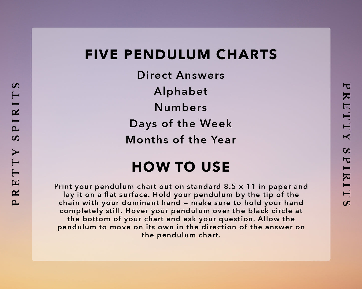 Downloadable Starter Pendulum Charts