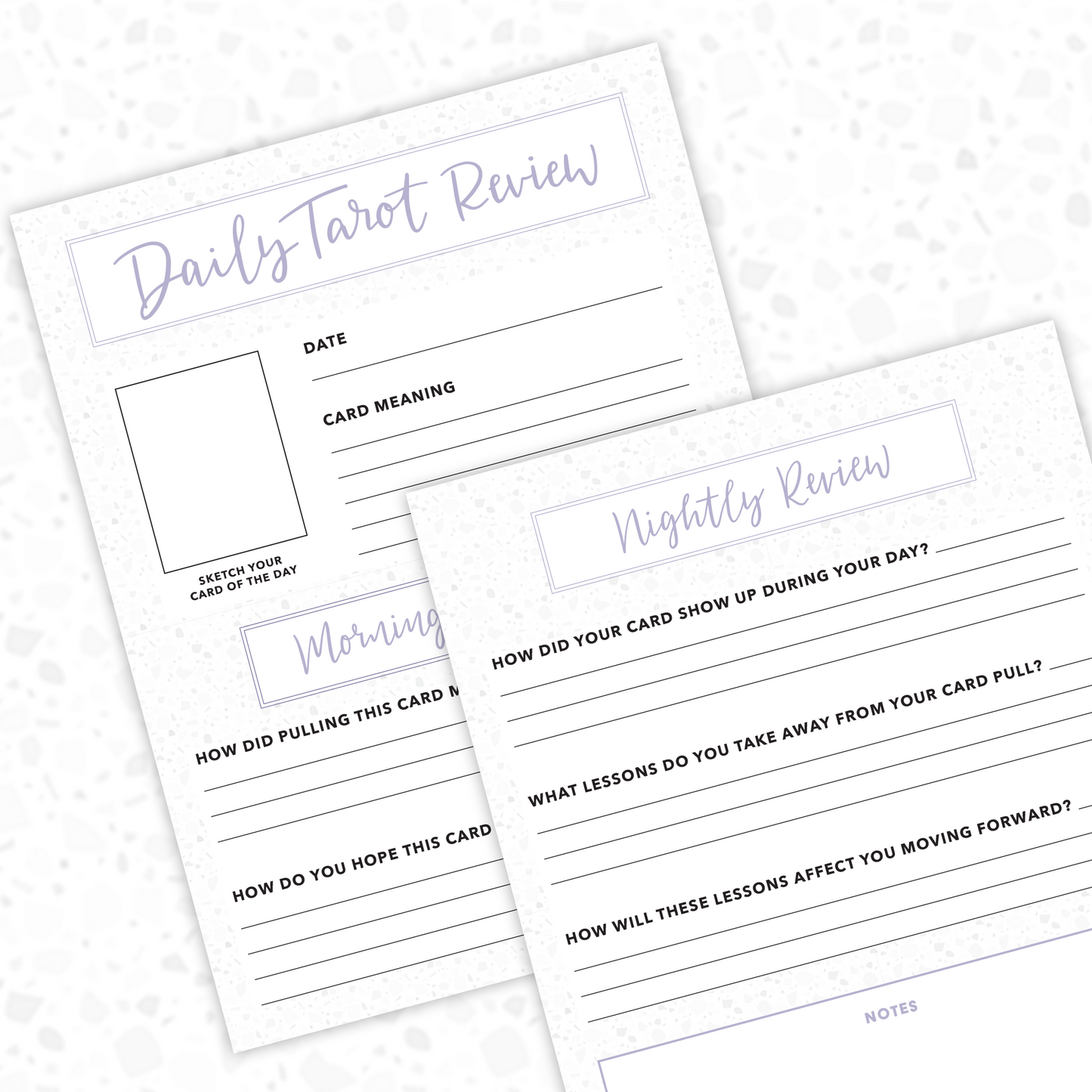 Daily Tarot Review Tracker Digital Download