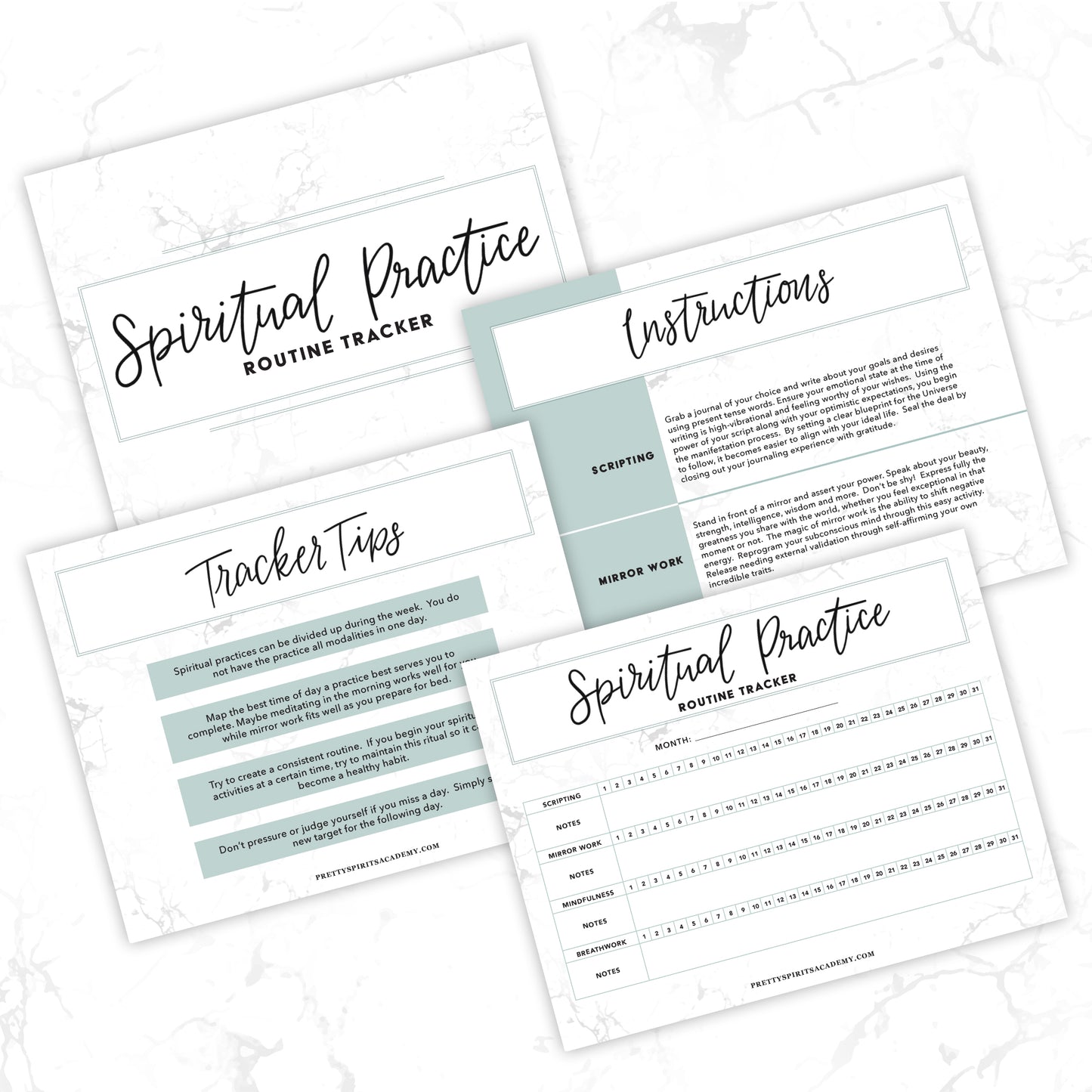 Spiritual Practice Routine Tracker Digital Download