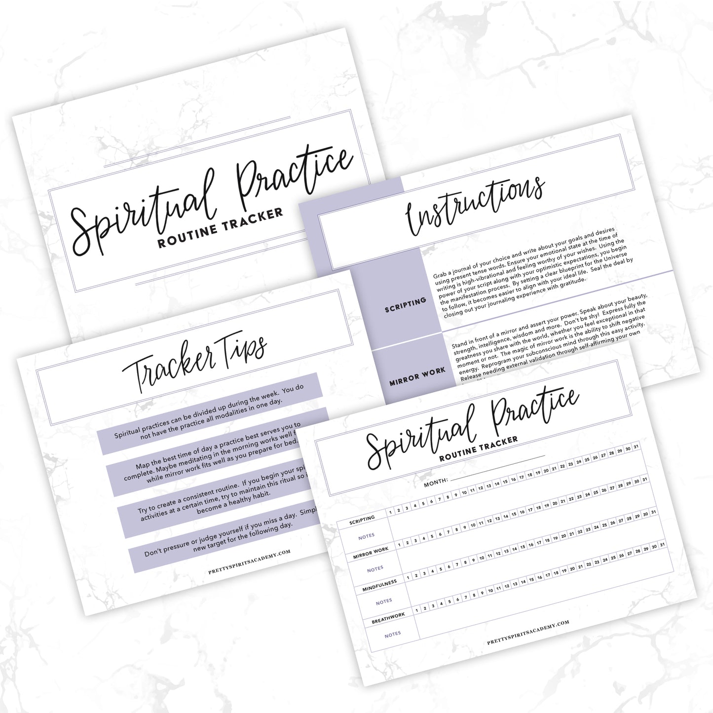 Spiritual Practice Routine Tracker Digital Download