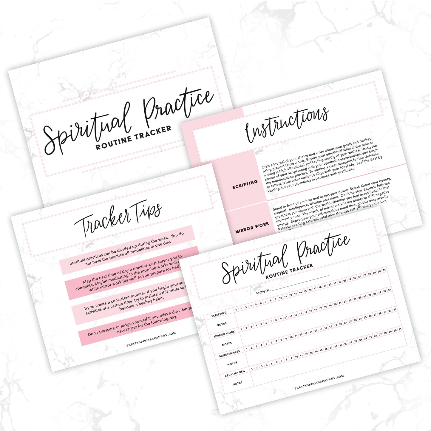 Spiritual Practice Routine Tracker Digital Download